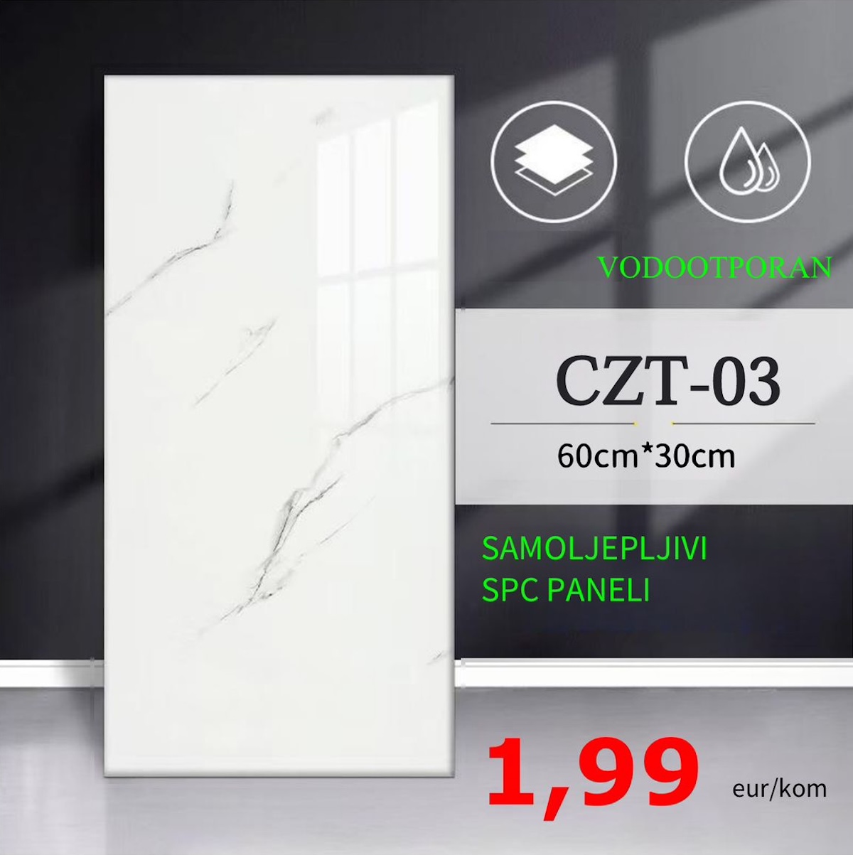 Samoljepljiva spc zidna obloga CZT-03 300x600