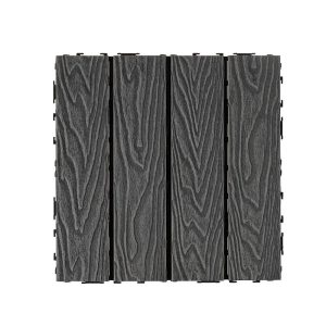 Alternative view of WPC decking grey 300x300x20 mm