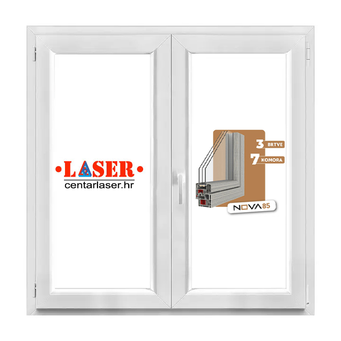 Hanemann dvokrilni prozor 120x120 desni